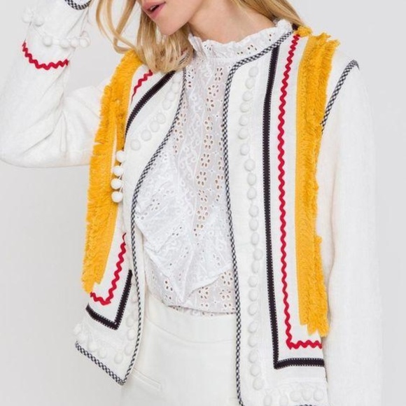 English Factory Jackets & Blazers - English Factory Corduroy Jacket with Pom Poms